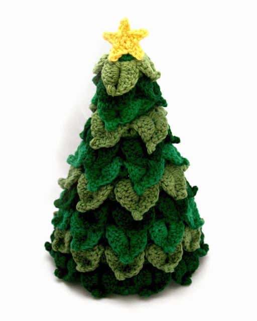 árbol de navidad tejido a crochet mini