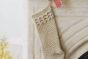 botas navidenas a crochet natural
