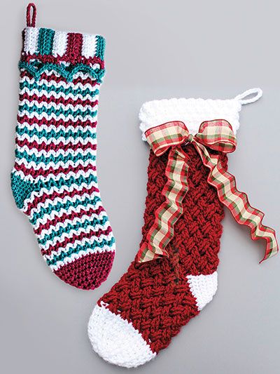 botas navideñas a crochet rojas