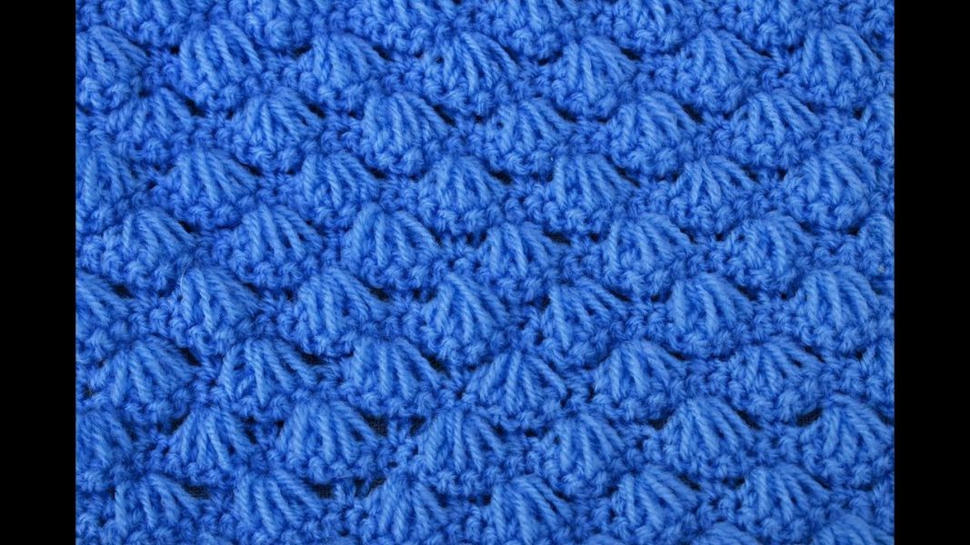 puntos crochet para mantas en forma de concha