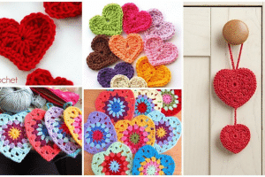 corazones a crochet paso a paso coloridos